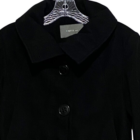 Apt 9 Wool Jacket Womens S Black Dark Academia Military Citycore Dollcore Classy - Picture 2 of 6
